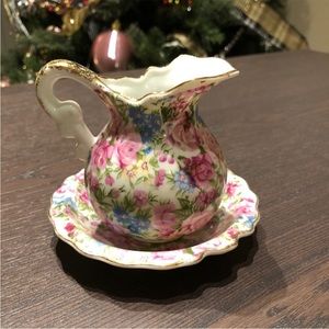 Royal Chintz vintage micro mini pitcher w/saucer